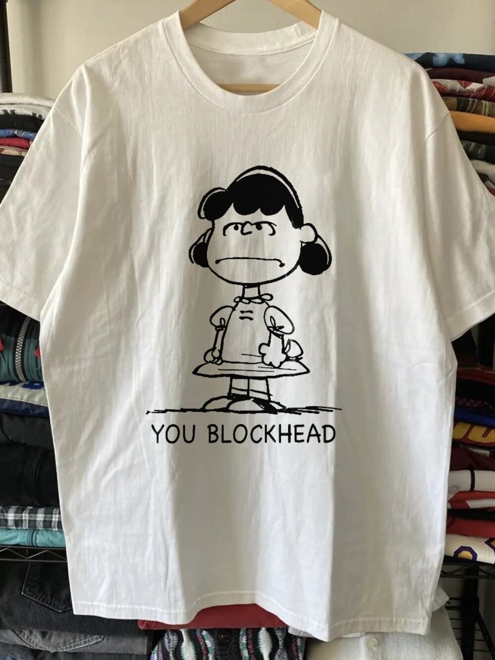 Lucy - Peanuts You Blockhead Washed White Tee